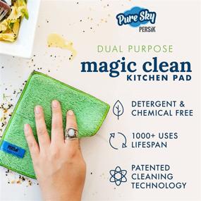 img 2 attached to Pure-Sky Ultra Microfiber Cooktop and Countertop Cleaning Scrubbing Pads: Detergent-Free Solution for Various Surfaces - Pack of 2