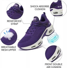 img 2 attached to Breathable Mesh Sneakers With Air Cushioning For Women - Stylish Running Shoes For Tennis, Walking, And Gym Workouts