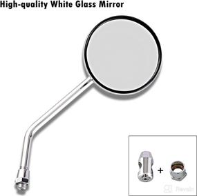 img 2 attached to 🛵 Enhance Your Motorcycle's Style and Safety with Universal Chrome 3" Round Rear View Mirrors - Adjustable Handlebar Side Mirrors Set for Cafe Racer, Dirt Bikes, Motorbike, Scooter, ATV