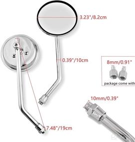 img 1 attached to 🛵 Enhance Your Motorcycle's Style and Safety with Universal Chrome 3" Round Rear View Mirrors - Adjustable Handlebar Side Mirrors Set for Cafe Racer, Dirt Bikes, Motorbike, Scooter, ATV