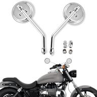 🛵 enhance your motorcycle's style and safety with universal chrome 3" round rear view mirrors - adjustable handlebar side mirrors set for cafe racer, dirt bikes, motorbike, scooter, atv логотип