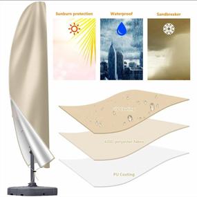 img 2 attached to Heavy Duty Waterproof Patio Umbrella Cover For 9Ft To 14Ft Cantilever Umbrellas - Made Of 420D Oxford Fabric With Zippered Closure