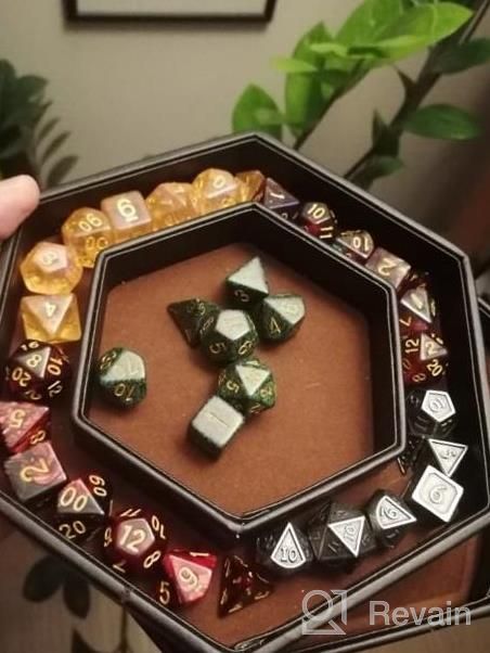 img 1 attached to Purple Hexagon Dice Rolling Tray With Lid: Perfect For RPG, DND & Other Table Games - SIQUK review by Keisha Dessie