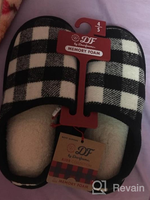 img 1 attached to Medium Little Boys' Plaid Slipper Shoes by Dearfoams - Ideal Slippers for Kids review by Anthony Daniels