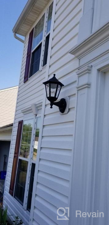 img 1 attached to Waterproof Motion Sensor Wall Lanterns For Outdoor Porch - Anti-Rust LED Lamp In Black Plastic, Ideal For Garage, Patio, Doorway, And Front Door Wall Sconce review by Rick Turner