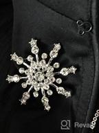 img 1 attached to LUX ACCESSORIES Snowflake Xmas Brooch Pin with Pave Crystal for Winter Christmas review by Debbie Black