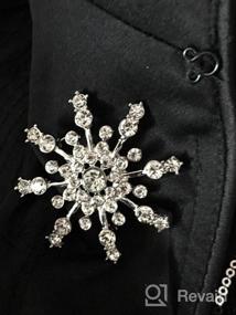 img 5 attached to LUX ACCESSORIES Snowflake Xmas Brooch Pin with Pave Crystal for Winter Christmas
