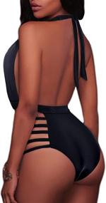 img 3 attached to 👙 BeachQueen Swimsuit: Stylish Halter Bandage Bathing Women's Clothing at Swimsuits & Cover Ups