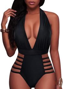 img 4 attached to 👙 BeachQueen Swimsuit: Stylish Halter Bandage Bathing Women's Clothing at Swimsuits & Cover Ups