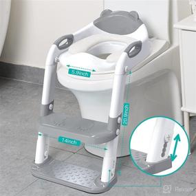 img 3 attached to 🚽 SKYROKU Potty Training Seat with Step Stool Ladder: Safe and Comfortable Potty Seat for Kids and Toddler Boys Girls, Grey
