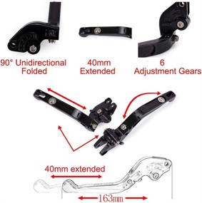 img 1 attached to 🛠️ Foldable Extendable CNC Titanium+Blue Brake & Clutch Levers Set for Suzuki GSX-R1000 GSXR 1000 2005 2006 GSX-R600 GSXR 600 GSX-R750 GSXR 750 2006-2010