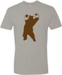 light grey kettlebell bear men's funny workout t-shirt by panoware - x-large size logo