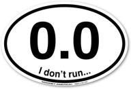 🏃 black oval car magnet for marathon runners - 0.0 distance logo