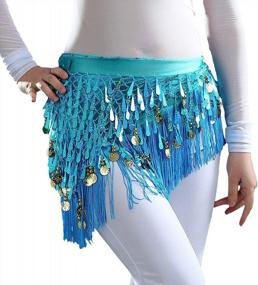 img 4 attached to 🌟 Aivtalk Women's Sequin Gypsy Belt Wrap Skirt - Belly Dance Hip Scarf Costume