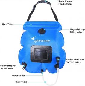 img 3 attached to 20L Sportneer Portable Solar Camping Shower Bag With Switchable Shower Head And Removable Hose - Hot Water At 45°C For Outdoor Travel, Beach, Hiking, And Swimming