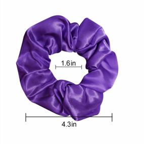 img 3 attached to 12-Piece Satin Hair Scrunchies Elastic Bobbles Ponytail Holder Ties - Purple Lovers