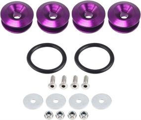 img 4 attached to 🔧 OUHL Universal JDM Quick Release Fasteners Kit: Purple Aluminum Car Bumper Fender Washers - Front Rear Bumpers, Trunk Hatch Lids (4pcs)