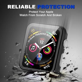 img 3 attached to 40Mm Apple Watch Case With Screen Protector - Fohuas Rugged Bubble Free Aluminum Clear Hard PC Bumper For Series 6 5 4 SE (Black)