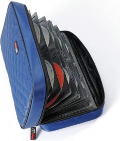 img 4 attached to Портативный кошелек для хранения CD / DVD - вмещает 96 дисков, идеально подходит для дома, офиса, путешествий и автомобиля, доступен в синем цвете - CCidea