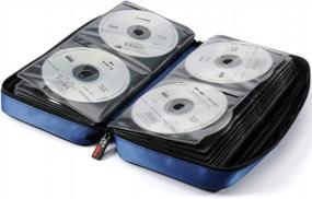 img 2 attached to Портативный кошелек для хранения CD / DVD - вмещает 96 дисков, идеально подходит для дома, офиса, путешествий и автомобиля, доступен в синем цвете - CCidea