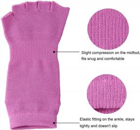 img 1 attached to Нескользящие носки для йоги без пальцев - 2 пары для женщин и мужчин от Wisdompro