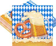 50-piece oktoberfest checkered paper napkins 2-layer bavarian beer party supplies for beverage luncheon decoration logo