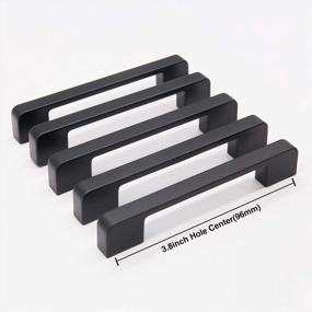 img 3 attached to Upgrade Your Cabinets With YUFER'S 10 Pack Of Modern Square Black Cabinet Pulls