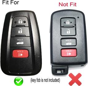 img 3 attached to Coolbestda 2-Pack Rubber Key Fob Cover for 2018 Toyota Camry C-HR Prius HYQ14FBC - Black/Red Keyless Entry Protector Skin Jacket