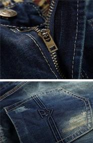 img 1 attached to мужские джинсовые брюки в стиле ретро с эффектом потертости | Прямые штаны с рваными дырками и потертостями | Чоуятоу