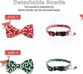 img 1 attached to 🐱 QuTZ Breakaway Cat Collar with Bell and Bow Tie, 2 Pack, 10 Styles - Adjustable, Cute Design, Male and Female Cat Collars, Fabric