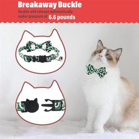 img 2 attached to 🐱 QuTZ Breakaway Cat Collar with Bell and Bow Tie, 2 Pack, 10 Styles - Adjustable, Cute Design, Male and Female Cat Collars, Fabric