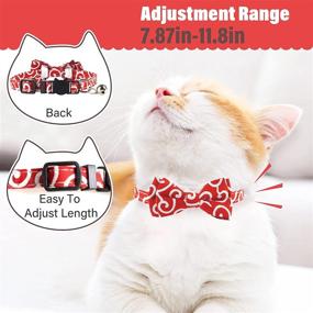 img 3 attached to 🐱 QuTZ Breakaway Cat Collar with Bell and Bow Tie, 2 Pack, 10 Styles - Adjustable, Cute Design, Male and Female Cat Collars, Fabric