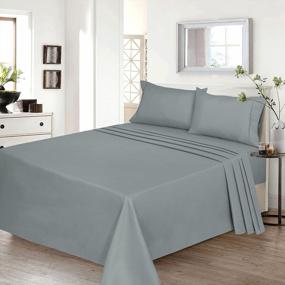 img 3 attached to RUVANTI Full Size Sheet Sets - 1800 Microfiber - Super Soft & Breathable - Cozy & Comfy - All Seasons - Luxury Sheets For Full Size Bed - Easy Fit - Deep Pocket 15" - 4 Pieces -Grey