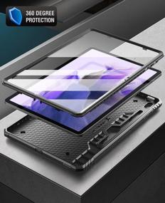 img 3 attached to 2021 Galaxy Tab S7 FE 12,4-дюймовый чехол серии Poetic Revolution с держателем S Pen, противоударной защитой и подставкой - черный