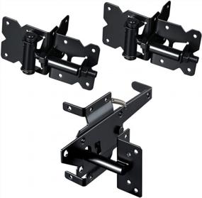 img 4 attached to Skysen Stainless Steel Self Closing Vinyl Fence Single Gate Hinge And Latch Hardware Kit -2 Hinges And 1 Latch (Single Gate Kit))