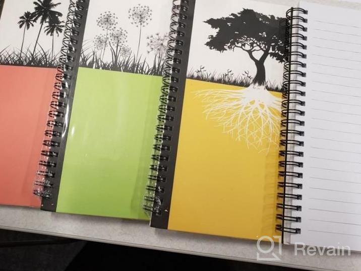 img 1 attached to Set Of 4 A5 Spiral Notebooks With Thick Hardcover, 8Mm Ruled 80 Sheets - 160 Pages, Flower Design In 4 Colors Ideal For Study And Note-Taking review by Kenny Marquez