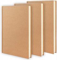3pcs hardcover unlined notebook: 100gsm paper, 120 sheets, 5.6x8.2in - ideal gifts for students & office supplies! logo