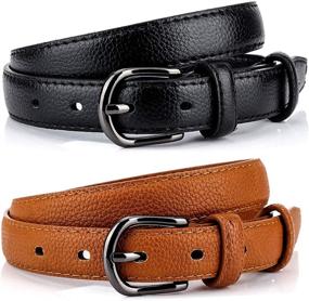 img 3 attached to 👗 Radmire Skinny Leather Women's Accessories Belts for Women