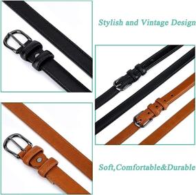 img 1 attached to 👗 Radmire Skinny Leather Women's Accessories Belts for Women