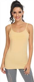 img 2 attached to Essential Women'S Cotton Camisole Tank Tops With Shelf Bra - 3 Pack