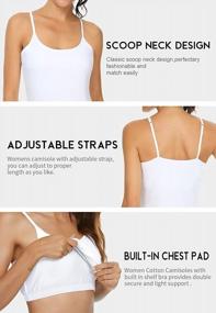img 1 attached to Essential Women'S Cotton Camisole Tank Tops With Shelf Bra - 3 Pack