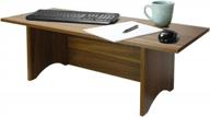 walnut finish portable writing desk logo