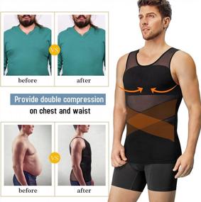 img 2 attached to Men'S Slimming Vest Compression Shirt For Body Shaper, Tight Tummy Underwear Tank Top By TAILONG