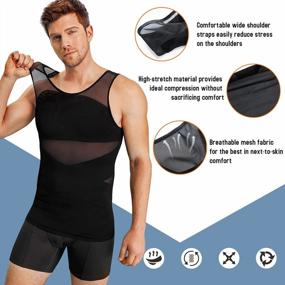 img 3 attached to Men'S Slimming Vest Compression Shirt For Body Shaper, Tight Tummy Underwear Tank Top By TAILONG