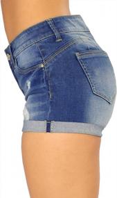 img 3 attached to Govc Women'S Summer Denim Jean Shorts: Mid Waist Stretchy Junior Short Jeans