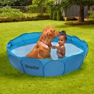portable foldable pet swimming pool for dogs and cats - indoor/outdoor bathing and ball pit - 42"x12" size - patent pending logo