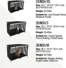 img 3 attached to 🐶 VINTE Dog Crate Cover - Thermal Dog Kennel Cover with Windproof & Waterproof Features (36 inch, Black)