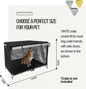 img 1 attached to 🐶 VINTE Dog Crate Cover - Thermal Dog Kennel Cover with Windproof & Waterproof Features (36 inch, Black)