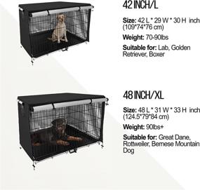 img 2 attached to 🐶 VINTE Dog Crate Cover - Thermal Dog Kennel Cover with Windproof & Waterproof Features (36 inch, Black)