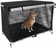 🐶 vinte dog crate cover - thermal dog kennel cover with windproof & waterproof features (36 inch, black) логотип